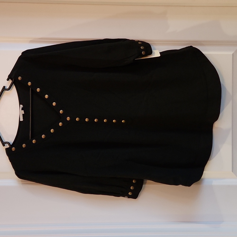 Black Stud Detail Blouse